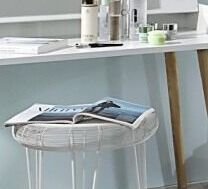 Toaletný / písací stolík so zrkadlom Kolding, biely/jaseň% 5