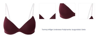 Tommy Hilfiger Underwear Podprsenka  burgundská / biela 1