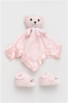 Topánky pre bábätká UGG Bixbee And Lovey Bear Stuffie ružová farba,