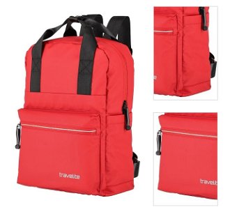 Travelite Basics Canvas Backpack Red 3