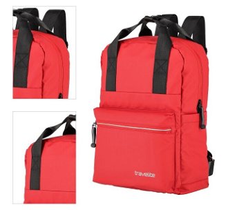 Travelite Basics Canvas Backpack Red 4
