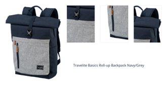 Travelite Basics Roll-up Backpack Navy/Grey 1