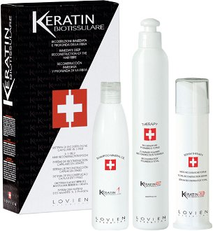 Trojfázový keratínový systém pre poškodené vlasy Lovien Essential Biotissulare - 2x 250 ml + 100 ml (74) + DARČEK ZADARMO 2