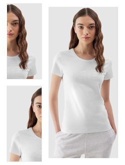 Dámske slim tričko s potlačou - biele 4
