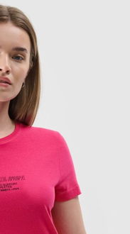 Dámske slim tričko s potlačou - ružové 7