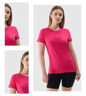 Dámske slim tričko s potlačou - ružové 4