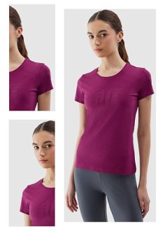 Dámske slim tričko s potlačou - fialové 4