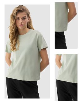 Dámske tričko z organickej bavlny bez potlače - zelené 3