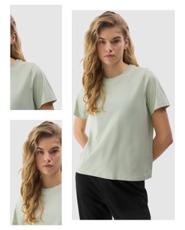 Dámske tričko z organickej bavlny bez potlače - zelené 4