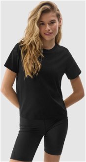 Dámske tričko z organickej bavlny bez potlače - čierne 2