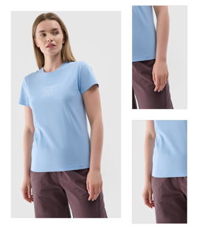 Dámske slim tričko s potlačou - modré 3
