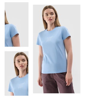 Dámske slim tričko s potlačou - modré 4