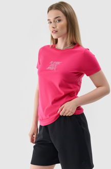 Dámske slim tričko s potlačou - ružové 2