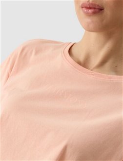 Dámske crop-top tričko s potlačou - koralové 5