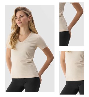 Dámske tričko z organickej bavlny bez potlače - krémové 3
