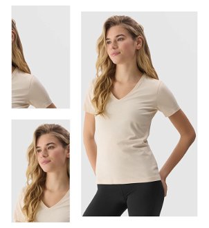 Dámske tričko z organickej bavlny bez potlače - krémové 4