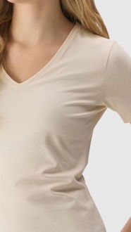 Dámske tričko z organickej bavlny bez potlače - krémové 5