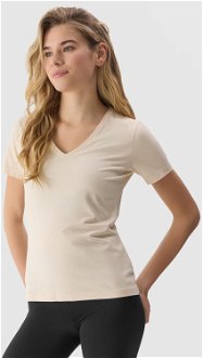 Dámske tričko z organickej bavlny bez potlače - krémové 2