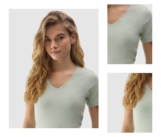 Dámske tričko z organickej bavlny bez potlače - zelené 3