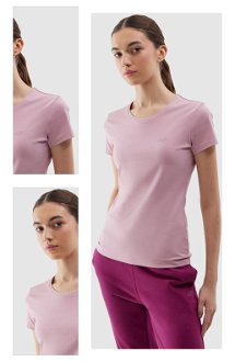 Dámske slim tričko bez potlače - ružové 4