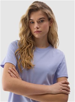 Dámske tričko z organickej bavlny bez potlače - modré