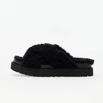 UGG W Fuzz Sugar Cross Slide Black 2