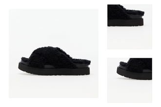 UGG W Fuzz Sugar Cross Slide Black 3