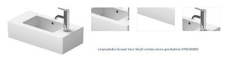 Umývadielko Duravit Vero 50x25 cm bez otvoru pre batériu 0703500000 1