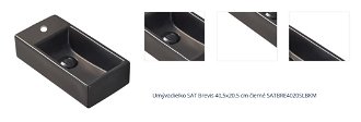 Umývadielko SAT Brevis 40,5x20,5 cm čierné SATBRE4020SLBKM 1
