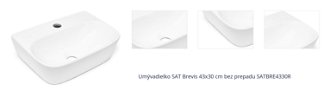 Umývadielko SAT Brevis 43x30 cm bez prepadu SATBRE4330R 1