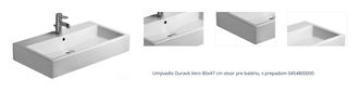 Umývadlo Duravit Vero 80x47 cm otvor pre batériu, s prepadom 0454800000 1