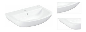 Umývadlo Grohe Bau Ceramic 55,3x38,6 cm alpská biela otvor pre batériu uprostred 39440000 3