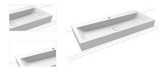 Umývadlo Kaldewei Cono 3091 120x50 cm alpská biela otvor pre batériu, bez prepadu 902706013001 4