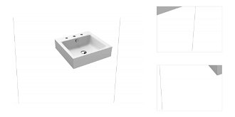 Umývadlo Kaldewei Puro 3163 46x46 cm alpská biela tri otvory pre batériu 901306033001 3