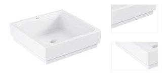 Umývadlo na dosku Grohe Cube Ceramic 40x40 cm alpská biela bez otvoru pre batériu 3948200H 3