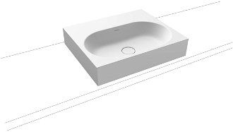 Umývadlo na dosku Kaldewei Centro 3057 60x50 cm alpská biela bez otvoru pre batériu, bez prepadu 903006003001