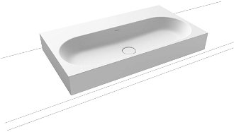 Umývadlo na dosku Kaldewei Centro 3058 90x50 cm alpská biela bez otvoru pre batériu, bez prepadu 903106003001