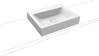 Umývadlo na dosku Kaldewei Cono 3085 60x50 cm alpská biela bez otvoru pre batériu, bez prepadu 902106003001