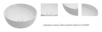 Umývadlo na dosku Villeroy & Boch 43x43 cm 417943R1 1