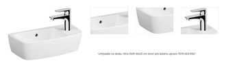 Umývadlo na dosku VitrA Shift 50x25 cm otvor pre batériu vpravo 7070-003-0921 1