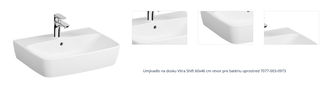 Umývadlo na dosku VitrA Shift 60x46 cm otvor pre batériu uprostred 7077-003-0973 1