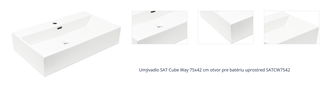 Umývadlo SAT Cube Way 75x42 cm otvor pre batériu uprostred SATCW7542 1