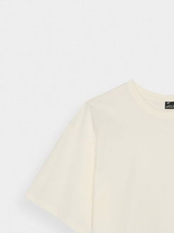 Unisex oversize tričko bez potlače - krémové 6
