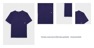 Unisex oversize tričko bez potlače - tmavomodré 1