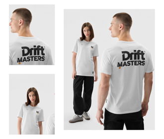 Unisex regular tričko s potlačou 4F x Drift Masters - biele 4