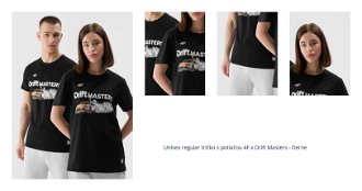Unisex regular tričko s potlačou 4F x Drift Masters - čierne 1