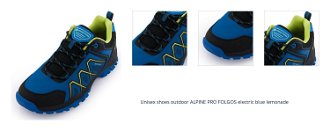 Unisex shoes outdoor ALPINE PRO FOLGOS electric blue lemonade 1