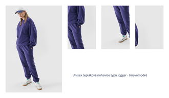 Unisex teplákové nohavice typu jogger - tmavomodré 1