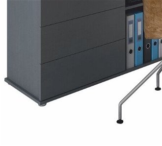 Univerzálny rohový PC stôl Terino L/P - grafit 8