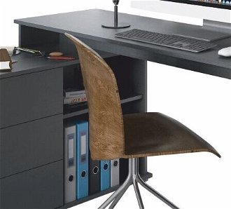 Univerzálny rohový PC stôl Terino L/P - grafit 5